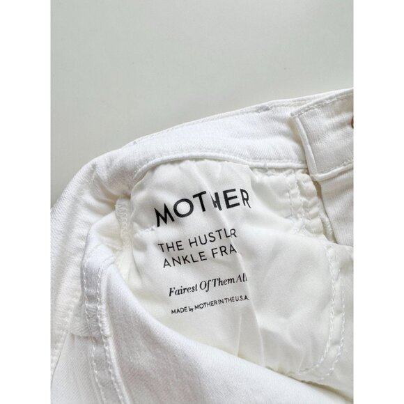 MOTHER The Hustler Ankle Fray Fairest of Them All White Flare Jeans, Size 26 - Picture 14 of 16